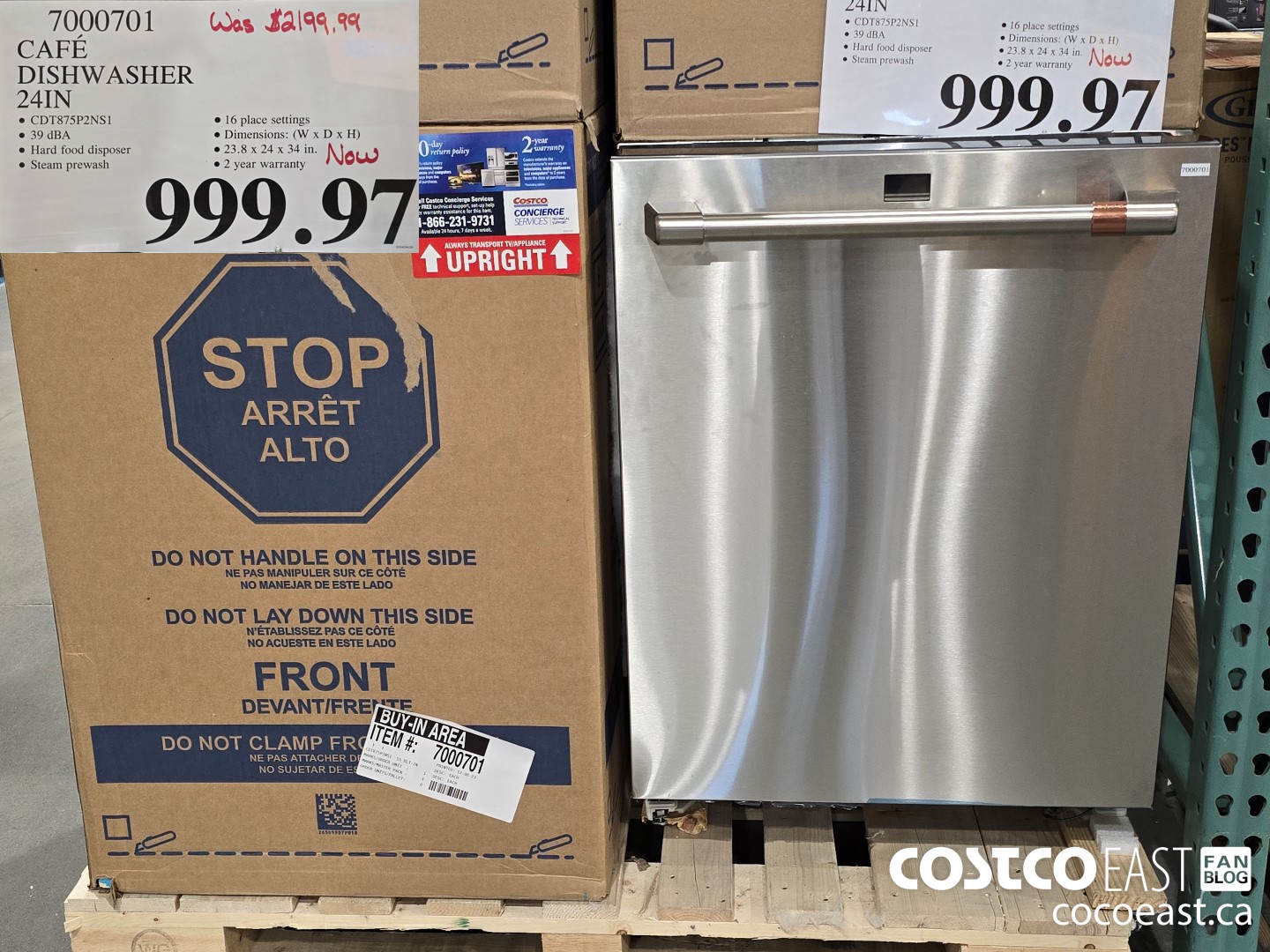 7000701 CAFE DISHWASHER 24IN $999.97