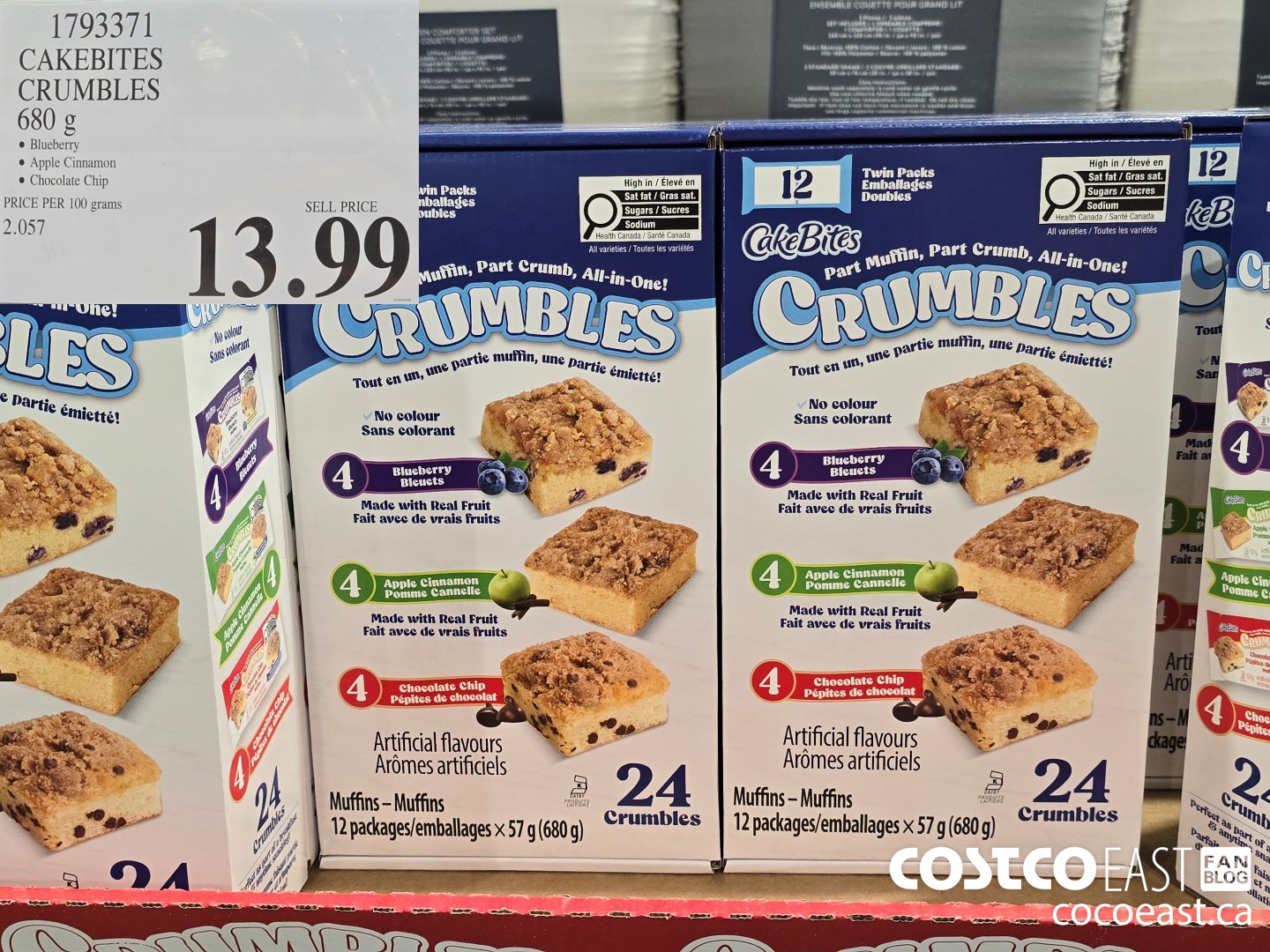 1793371 CAKEBITES CRUMBLES 680 G $13.99