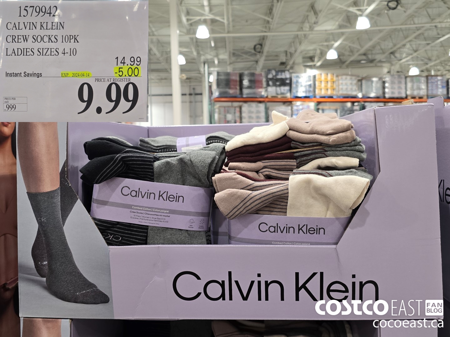 1579942 CALVIN KLEIN CREW SOCK 10PK LADIES SIZES 4-10 ($5.00 INSTANT SAVINGS EXPIRES ON 2024-04-14) $9.99