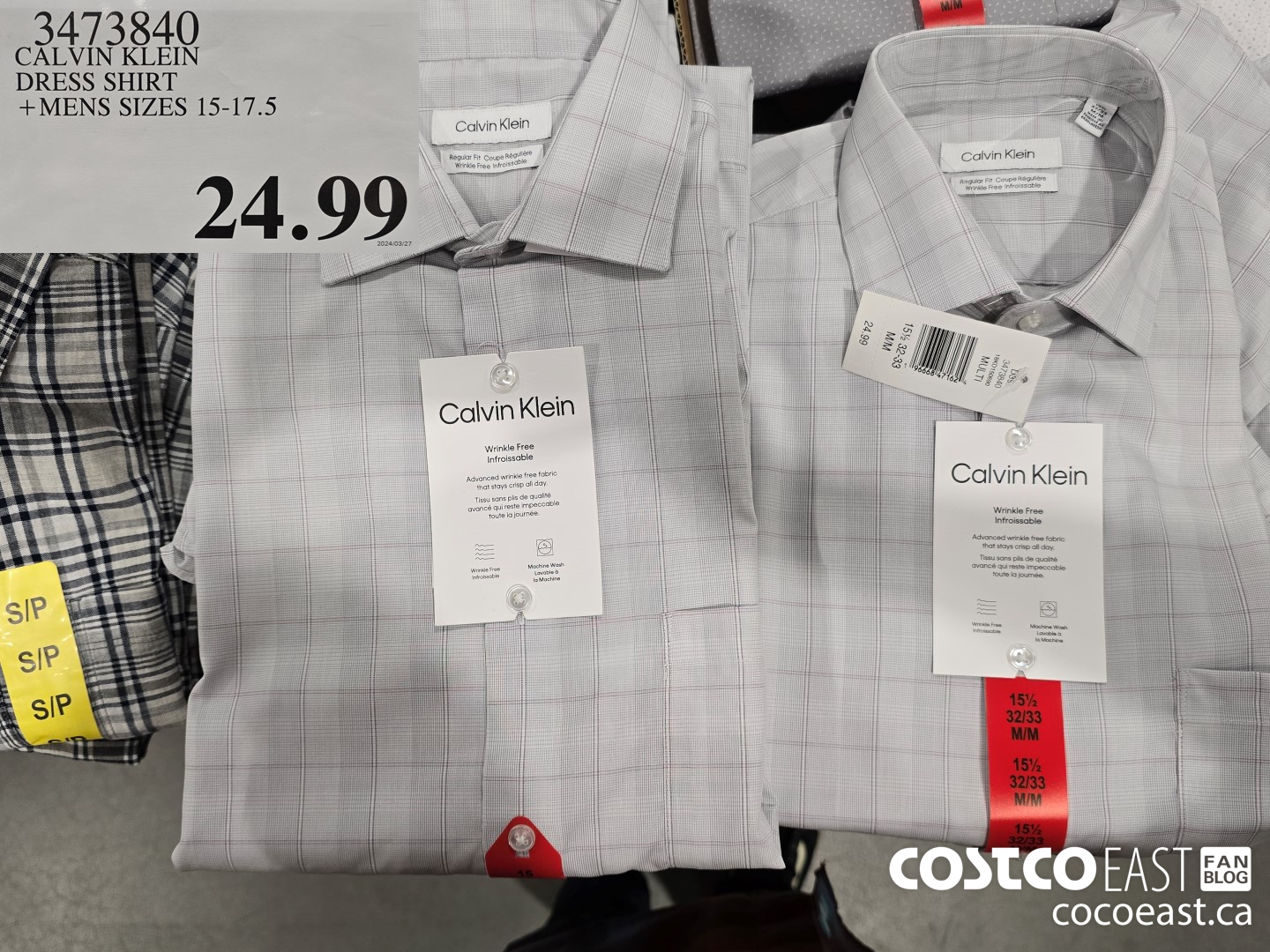 3473840 CALVIN KLEIN DRESS SHIRT MENS SIZES 15-17.5 $24.99
