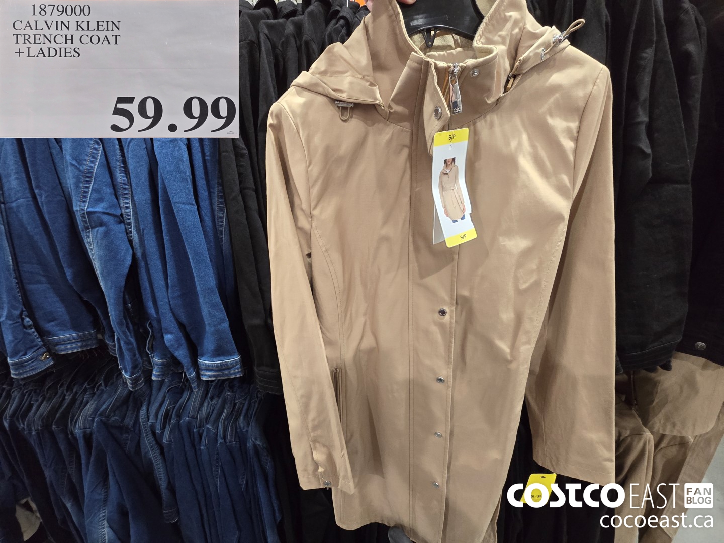 1879000 CALVIN KLEIN TRENCH COAT + LADIES $59.99