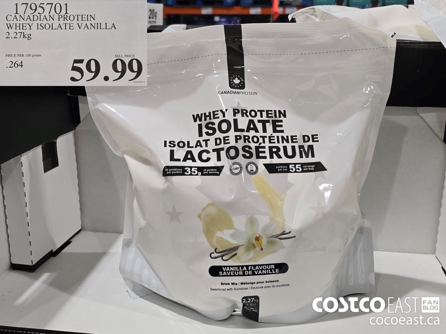 1795701 CANADIAN PROTEIN WHEY ISOLATE VANILLA 2.27kg $59.99