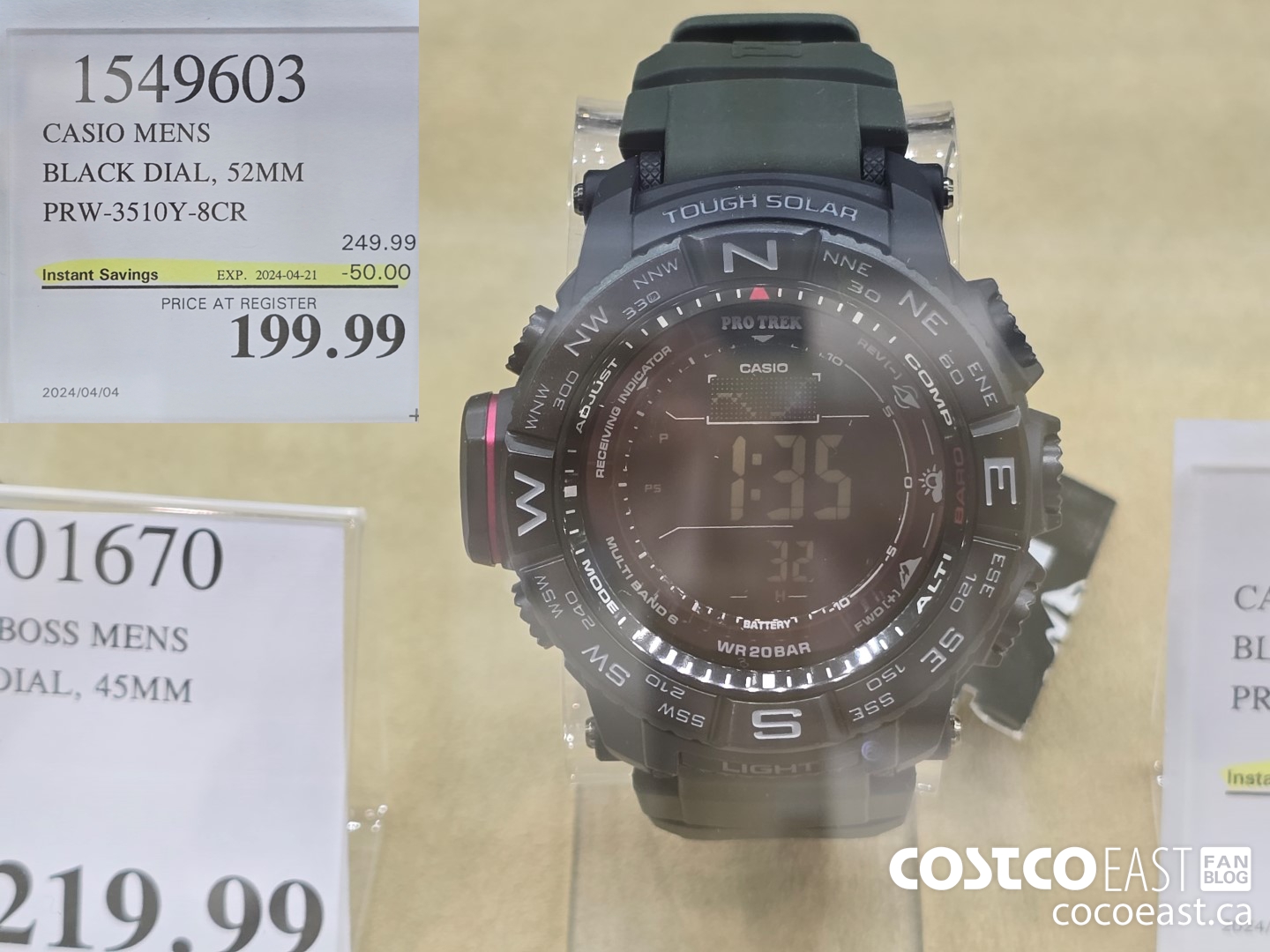 1549603 CASIO MENS BLACK DIAL, 52MM PRW-3510Y-8CR ($50.00 INSTANT SAVINGS EXPIRES ON 2024-04-21) $199.99