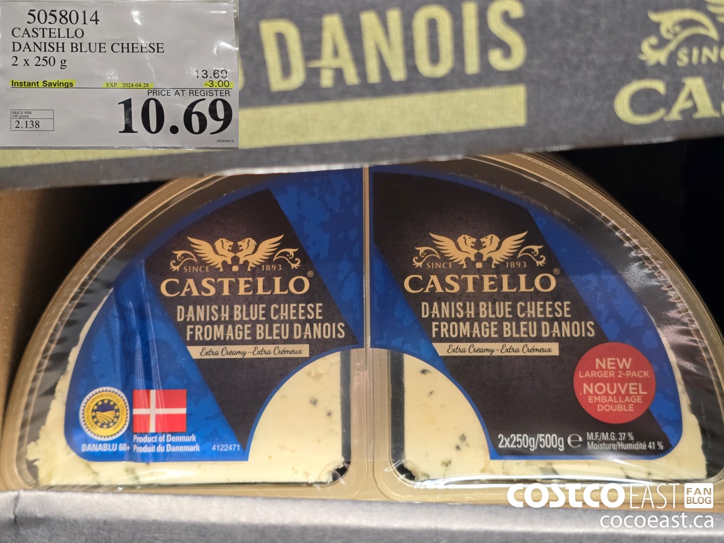 5058014 CASTELLO DANISH BLUE CHEESE 2 X 250G ($3.00 INSTANT SAVINGS EXPIRES ON 2024-04-28) $10.69
