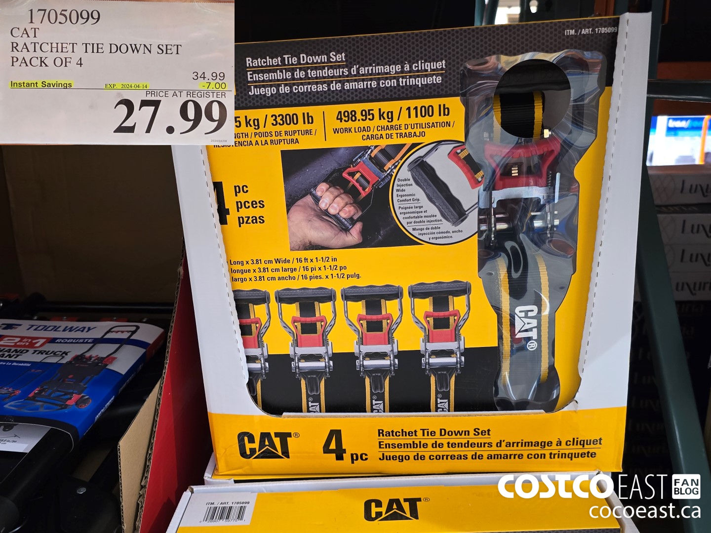 1705099 CAT RATCHET TIE DOWN SET PACK OF 4 ($7.00 INSTANT SAVINGS EXPIRES ON 2024-04-14) $27.99