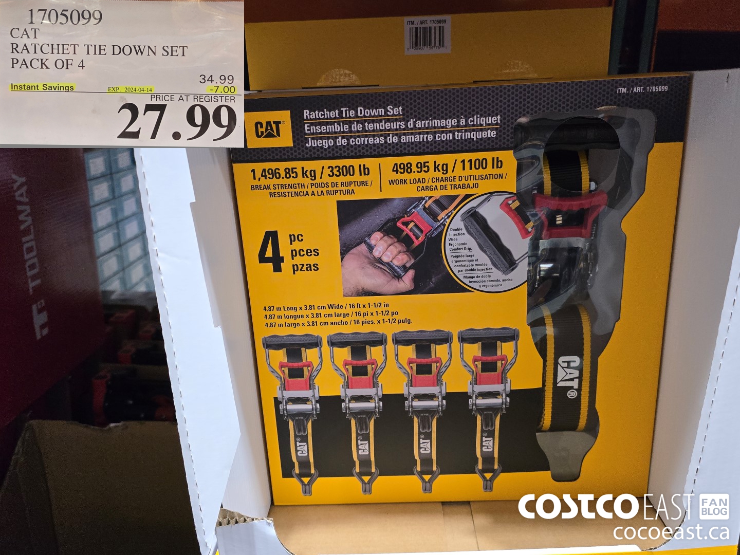 1705099 CAT RATCHET TIE DOWN SET PACK OF 4 ($7.00 INSTANT SAVINGS EXPIRES ON 2024-04-14) $27.99