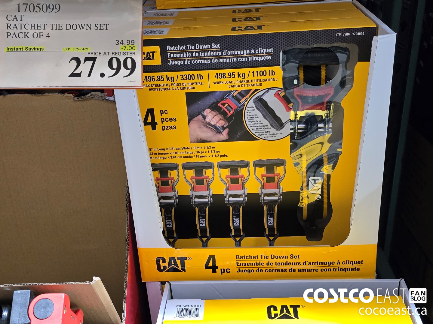 1705099 CAT RATCHET TIE DOWN SET PACK OF 4 ($7.00 INSTANT SAVINGS EXPIRES ON 2024-04-21) $27.99