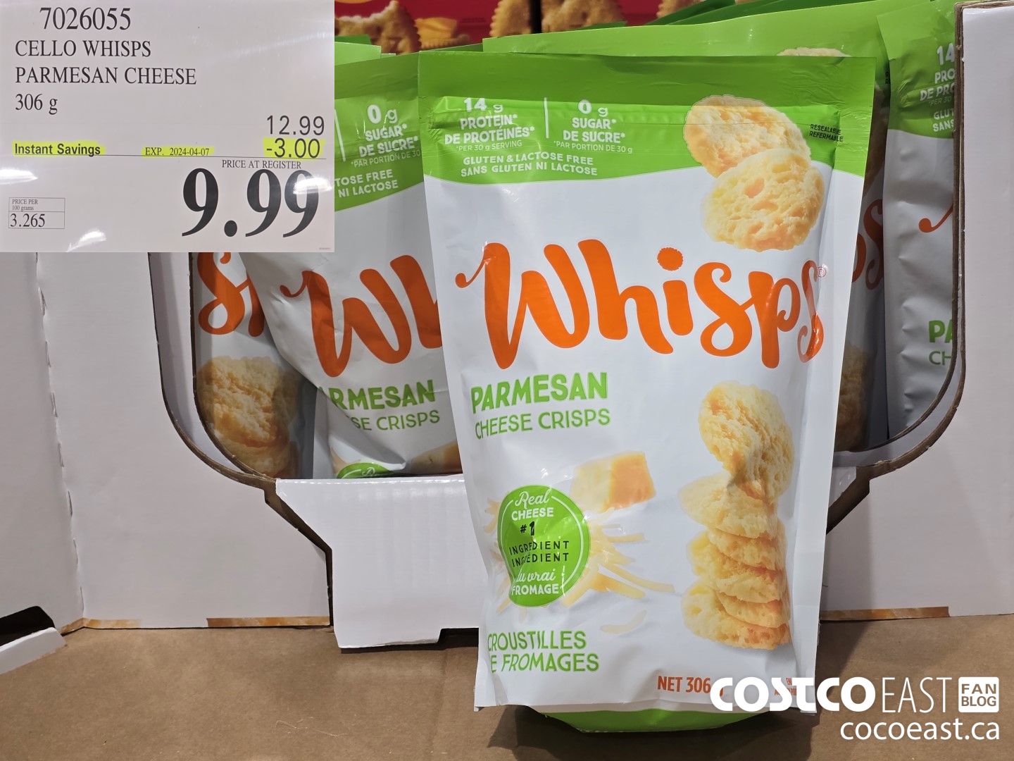 7026055 CELLO PARMESAN CHEESE CRISPS 269 g ($3.00 INSTANT SAVINGS EXPIRES ON 2024-04-07) $9.99