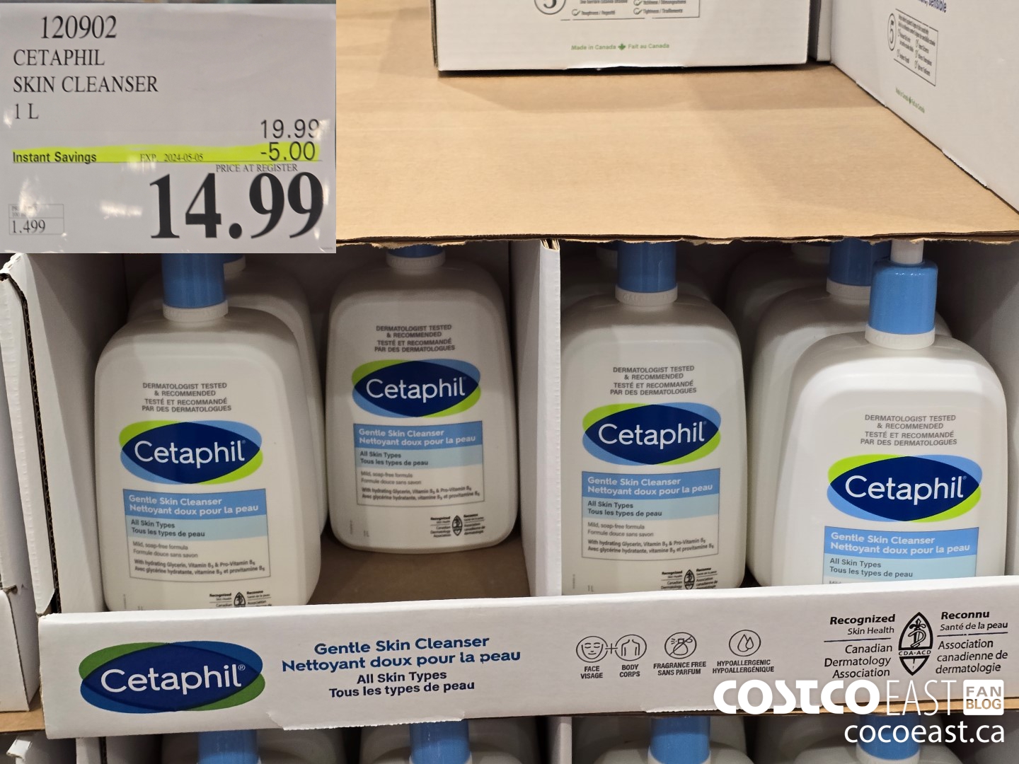 120902 CETAPHIL SKIN CLEANSER 1 L ($5.00 INSTANT SAVINGS EXPIRES ON 2024-05-05) $14.99