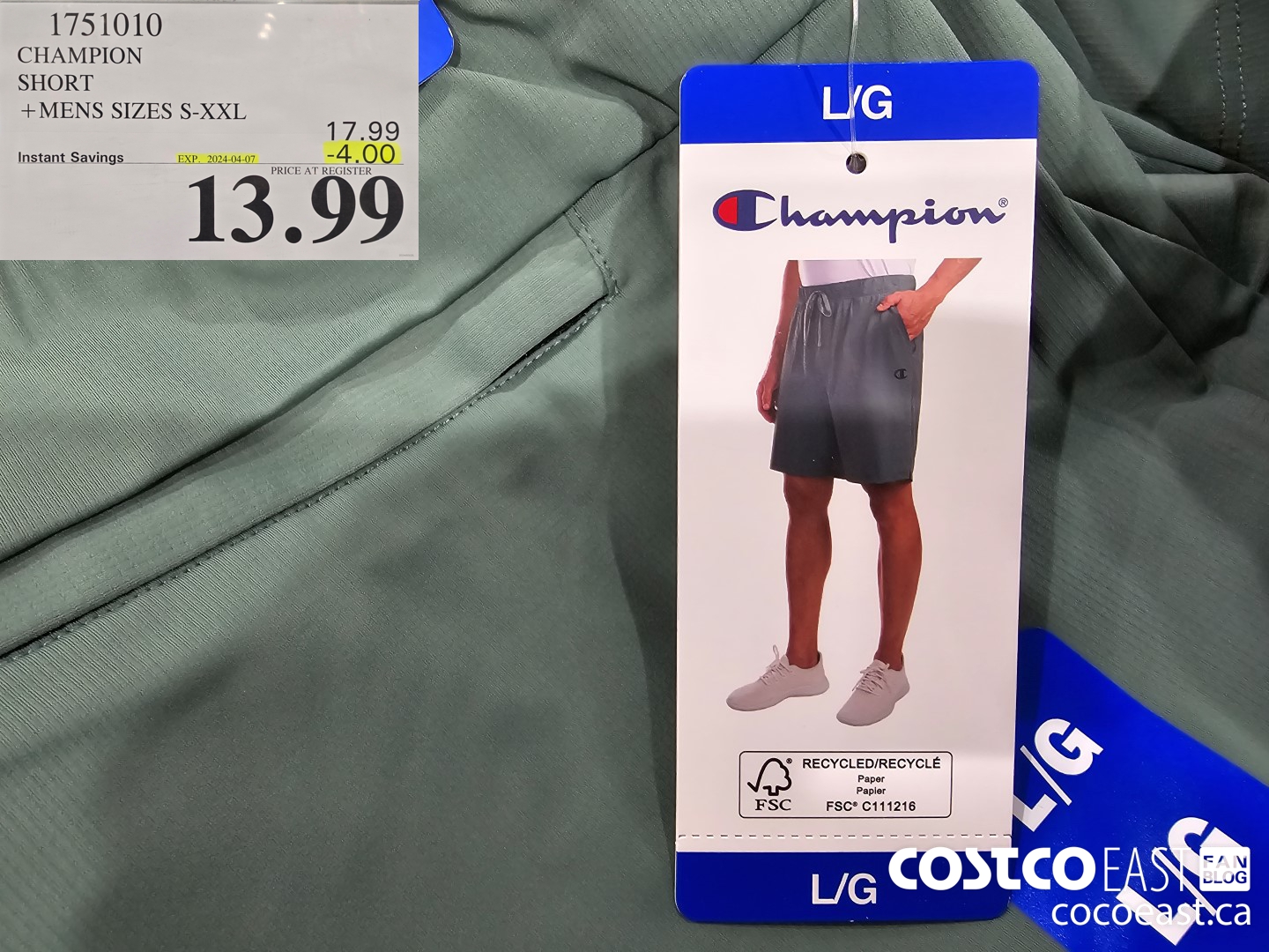 1751010 CHAMPION SHORT + MENS SIZES S-XXL ($4.00 INSTANT SAVINGS EXPIRES ON 2024-04-07) $13.99