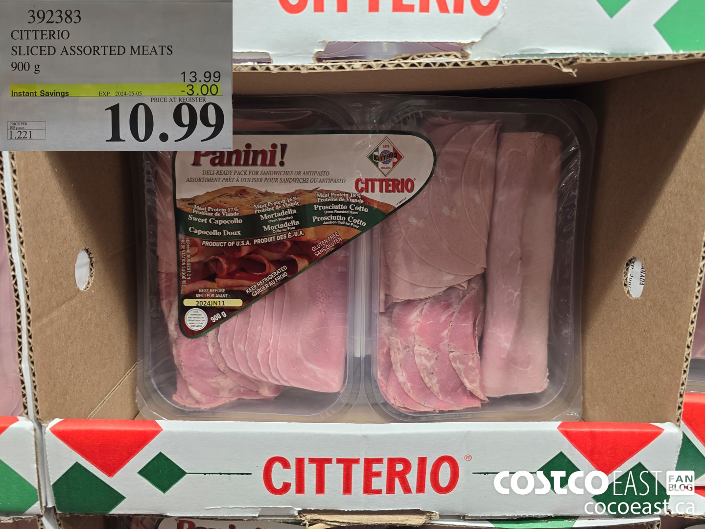 392383 CITTERIO SLICED ASSORTED MEATS 900 g ($3.00 INSTANT SAVINGS EXPIRES ON 2024-05-05) $10.99