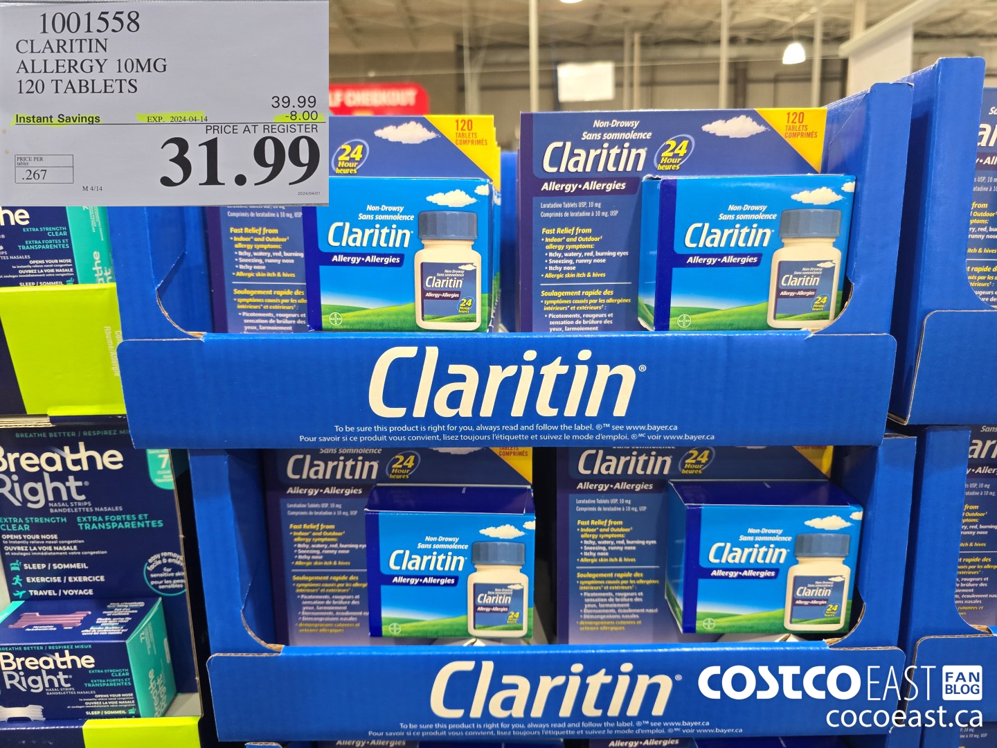 1001558 CLARITIN ALLERGY 10MG 120 TABLETS ($8.00 INSTANT SAVINGS EXPIRES ON 2024-04-14) $31.99