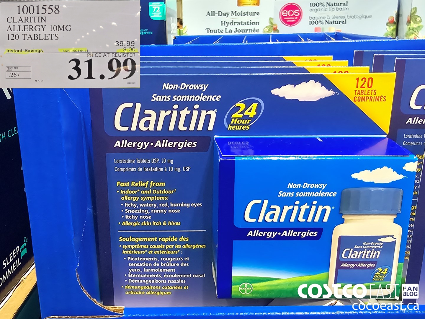 1001558 CLARITIN ALLERGY 10MG 120 TABLETS ($8.00 INSTANT SAVINGS EXPIRES ON 2024-04-14) $31.99