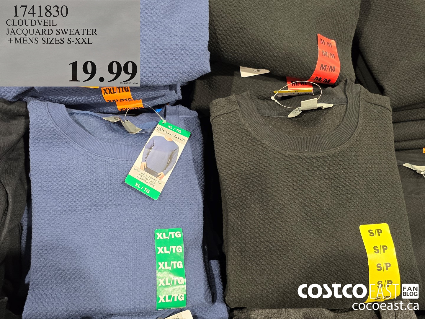 1741830 CLOUDVEIL JACQUARD SWEATER +MENS SIZES S-XXL $19.99