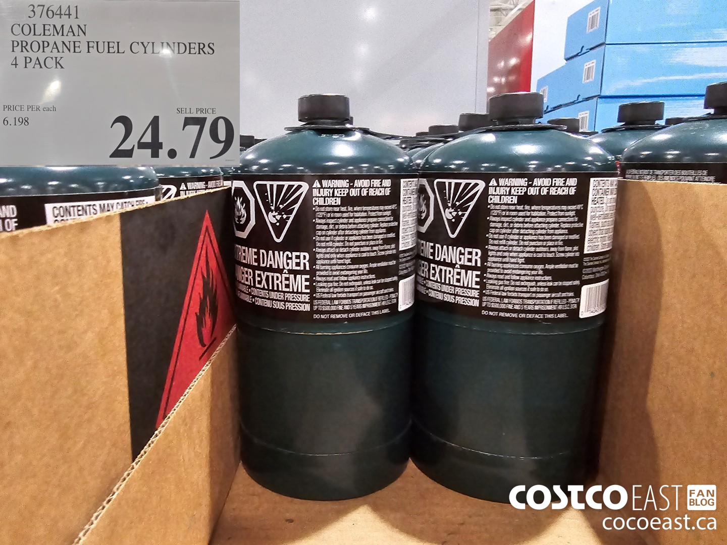 376441 COLEMAN PROPANE FUEL CYLINDERS 4 PACK $24.97