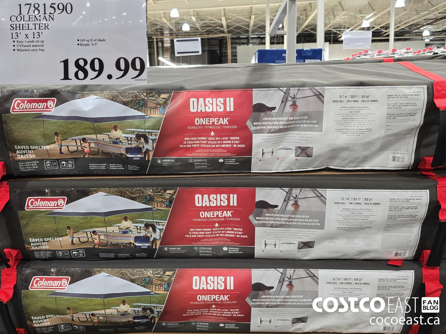 1781590 COLEMAN SHELTER 13' X 13' $189.99