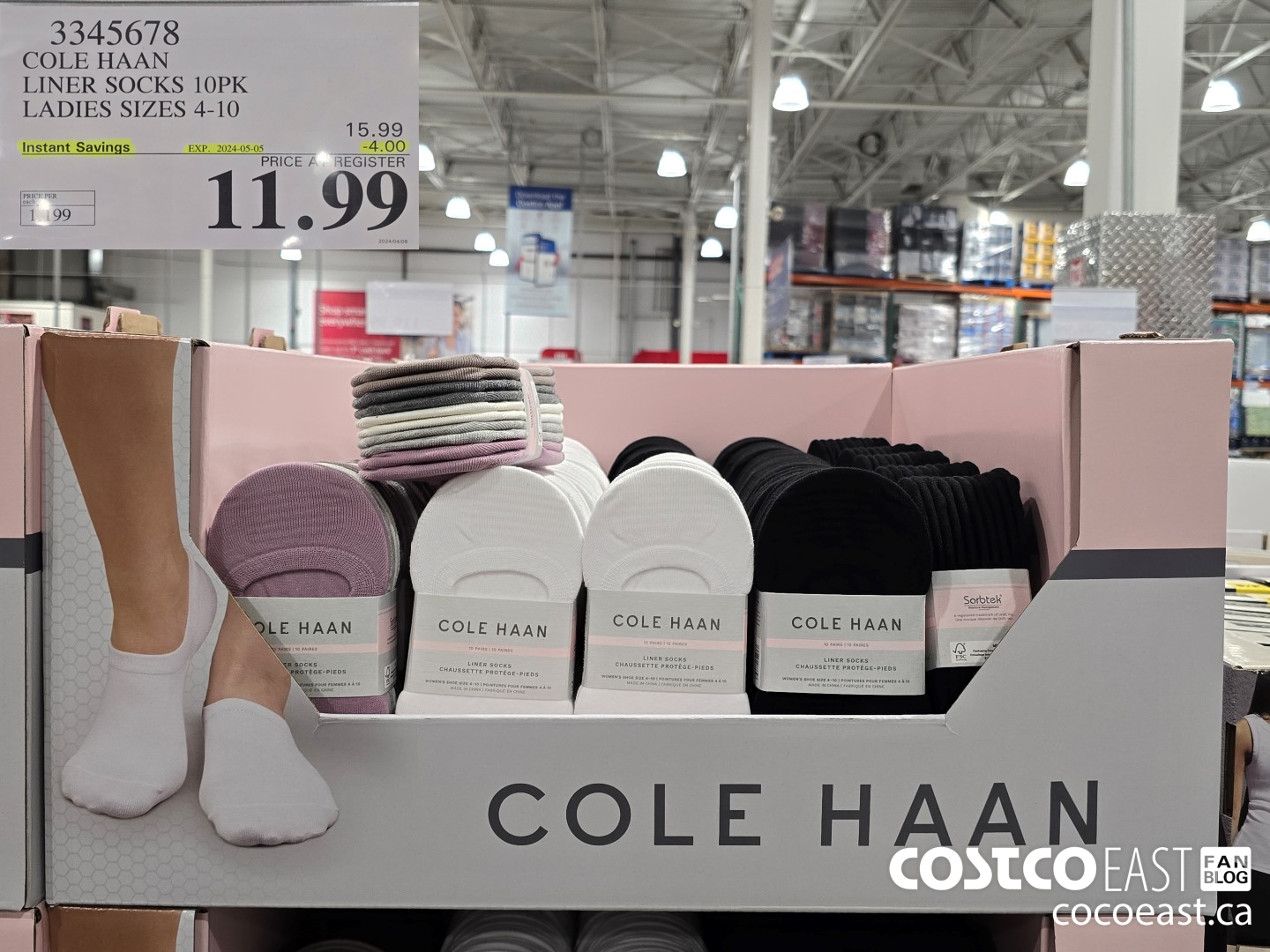 3345678 COLE HAAN NO SHOW SOCK 10PK LADIES SIZES 4-10 ($4.00 INSTANT SAVINGS EXPIRES ON 2024-05-05) $11.99