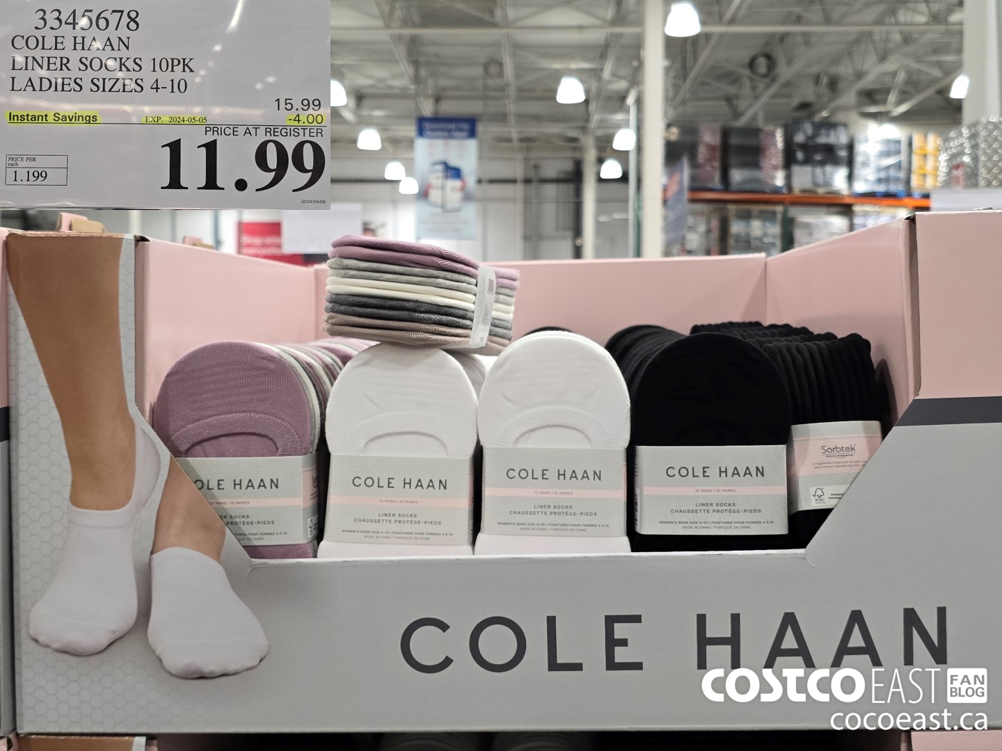 3345678 COLE HAAN NO SHOW SOCK 10PK LADIES SIZES 4-10 ($4.00 INSTANT SAVINGS EXPIRES ON 2024-05-05) $11.99