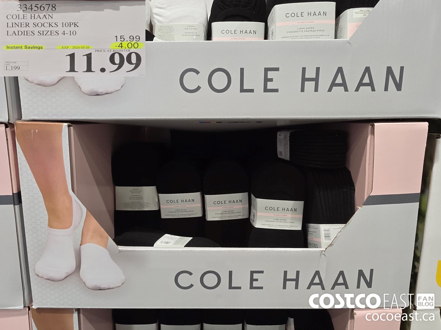 3345678 COLE HAAN NO SHOW SOCK 10PK LADIES SIZES 4-10 ($4.00 INSTANT SAVINGS EXPIRES ON 2024-05-05) $11.99