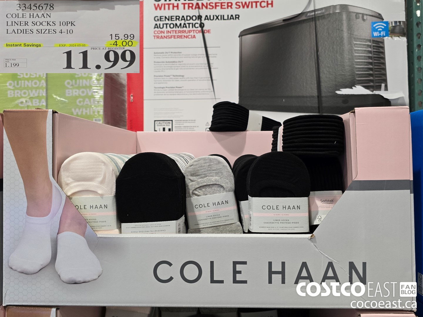 3345678 COLE HAAN NO SHOW SOCK 10PK LADIES SIZES 4-10 ($4.00 INSTANT SAVINGS EXPIRES ON 2024-05-05) $11.99