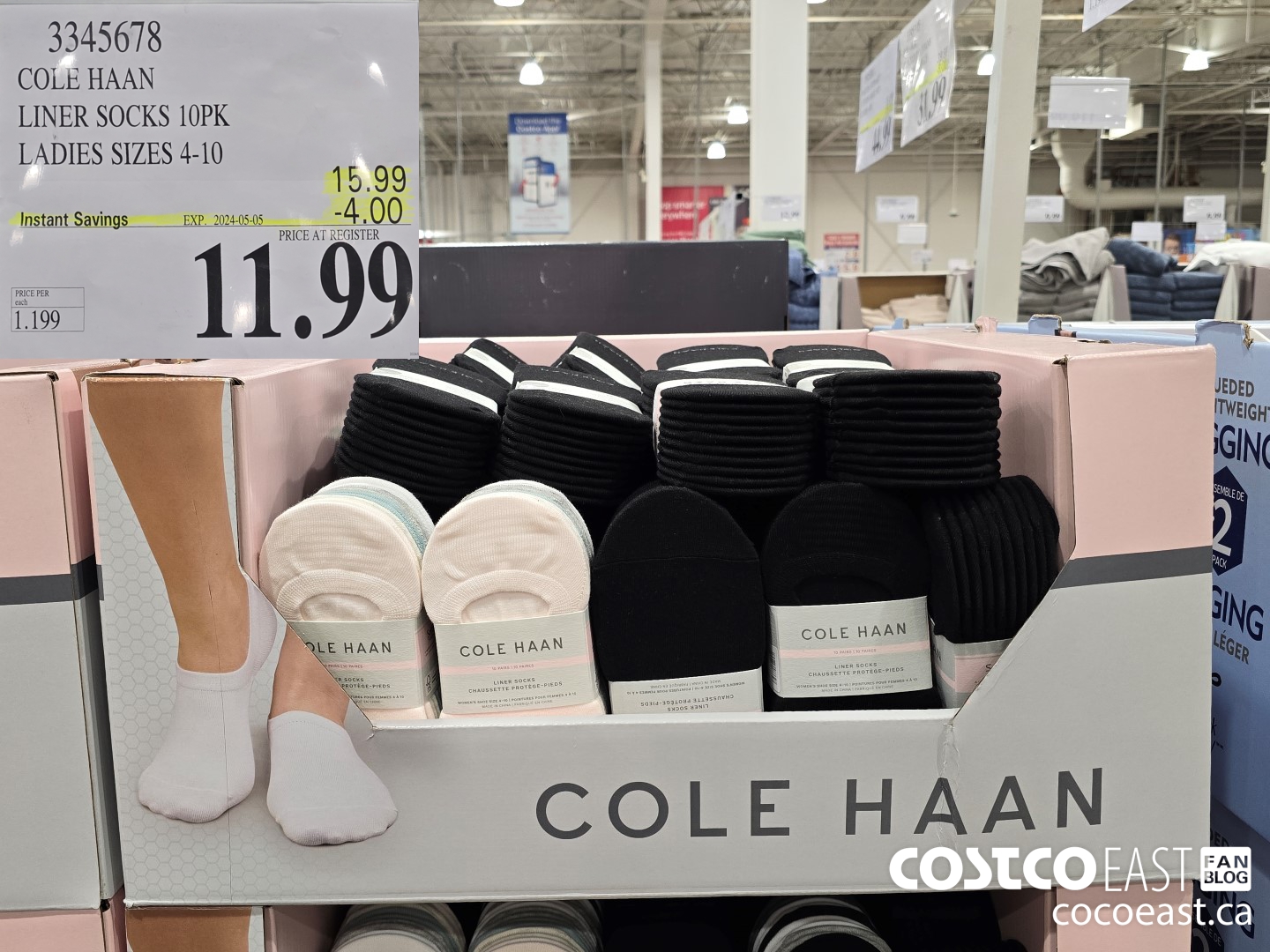 3345678 COLE HAAN NO SHOW SOCK 10PK LADIES SIZES 4-10 ($4.00 INSTANT SAVINGS EXPIRES ON 2024-05-05) $11.99