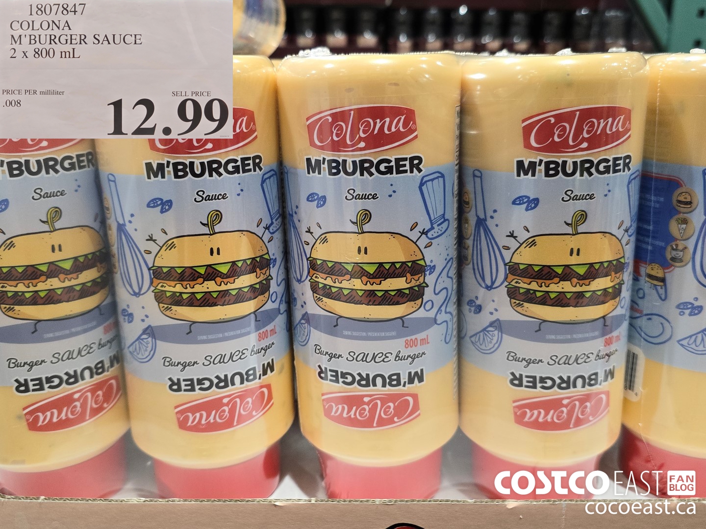 1807847 COLONA M'BURGER SAUCE 2 x 800 mL $12.99