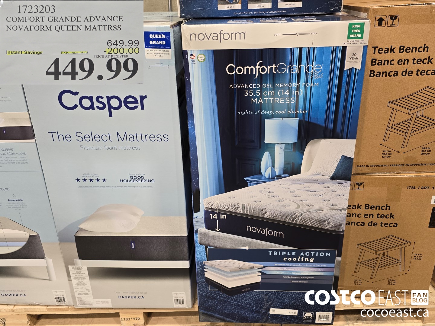 1723203 COMFORT GRANDE ADVANCE NOVAFORM QUEEN MATTRSS ($200.00 INSTANT SAVINGS EXPIRES ON 2024-05-05) $449.99