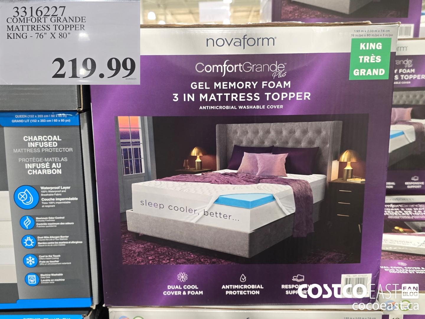 3316227 COMFORT GRANDE MATTRESS TOPPER KING 76