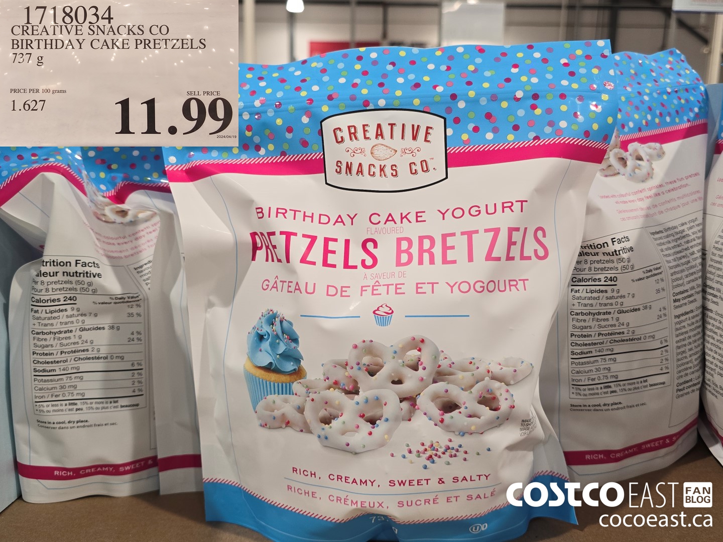 1718034 CREATIVE SNACKS CO BIRTHDAY CAKE PRETZEL 737G $11.99