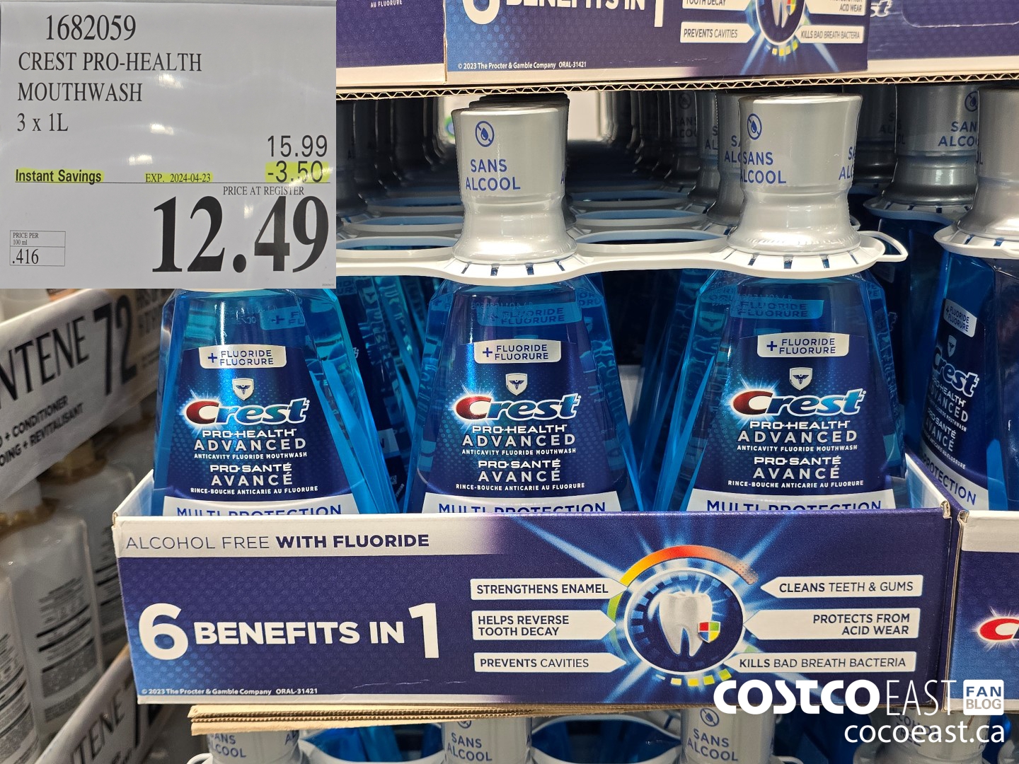 1682059 CREST PRO-HEALTH MOUTHWASH 3 X 1L ($3.50 INSTANT SAVINGS EXPIRES ON 2024-04-23) $12.49
