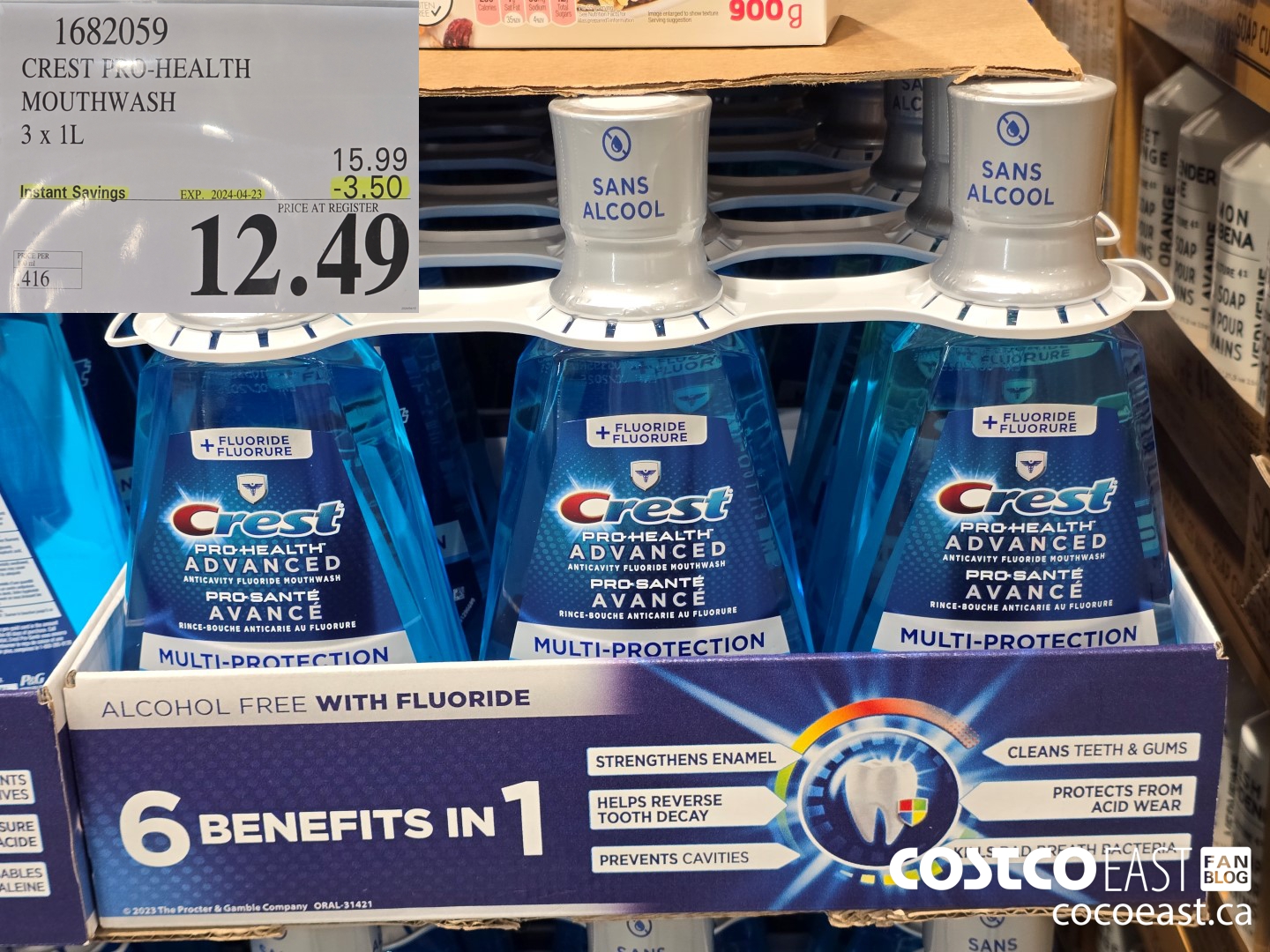 1682059 CREST PRO-HEALTH MOUTHWASH 3 X 1L ($3.50 INSTANT SAVINGS EXPIRES ON 2024-04-23) $12.49