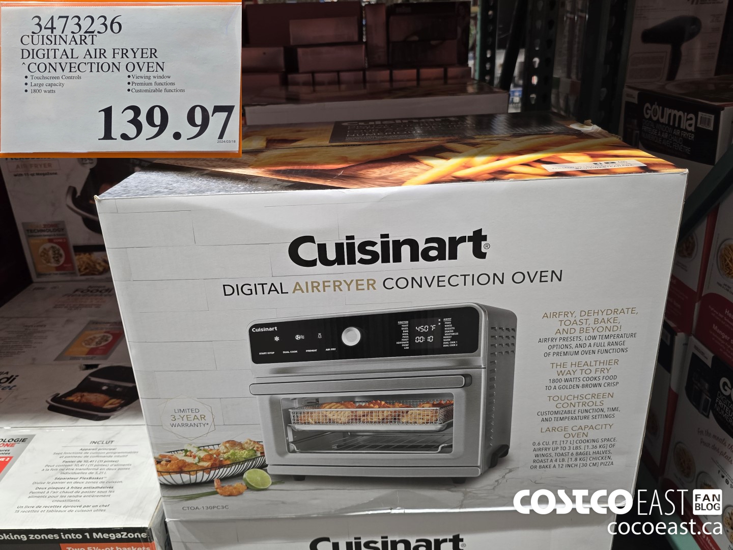 3473236 CUISINART DIGITAL AIR FRYER CONVECTION OVEN $139.97