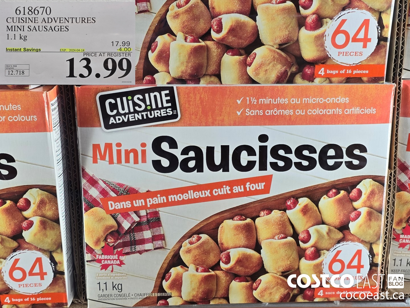 618670 CUISINE ADVENTURES MINI SAUSAGES 1.1 KG ($4.00 INSTANT SAVINGS EXPIRES ON 2024-04-14) $13.99