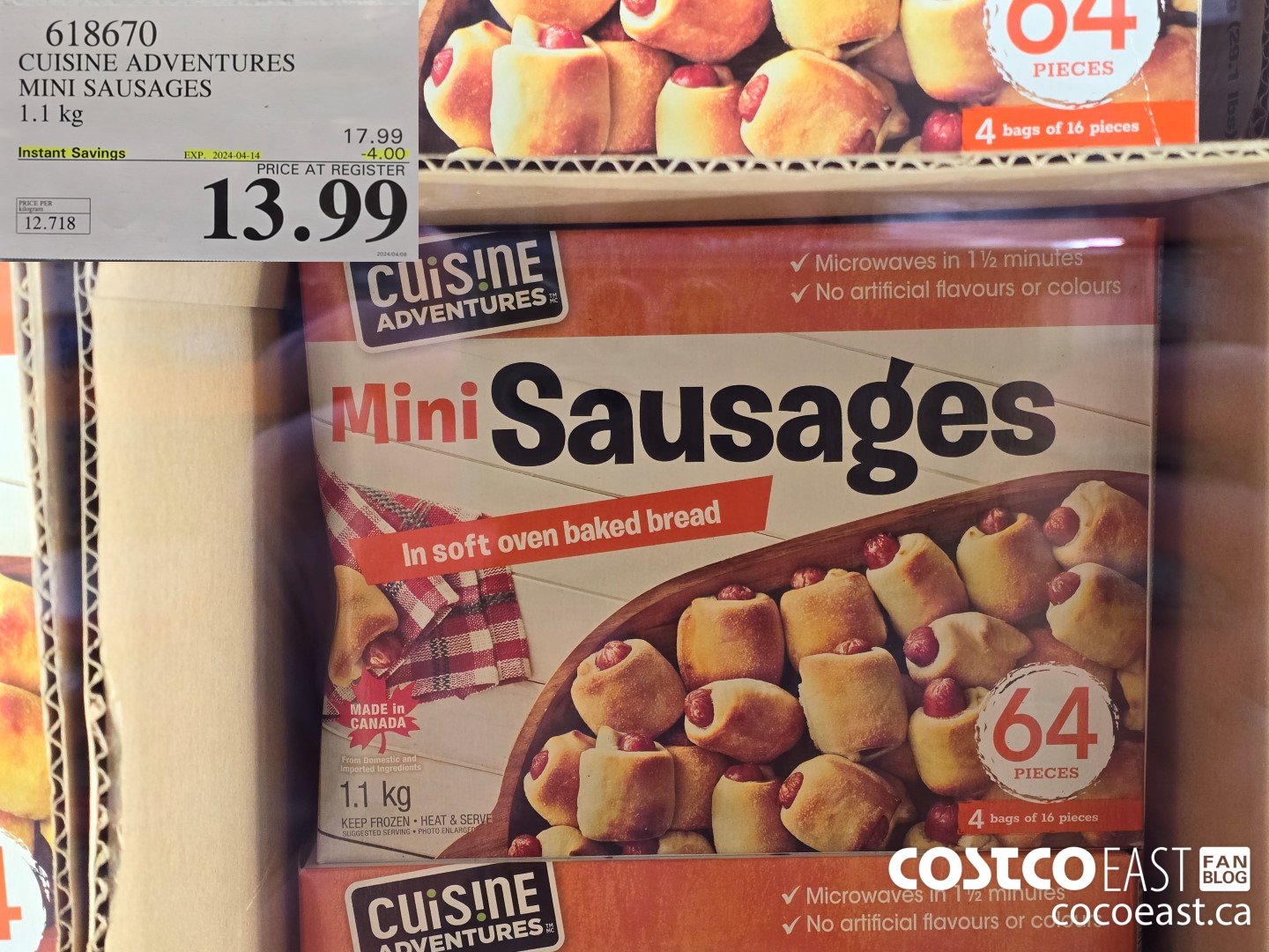 618670 CUISINE ADVENTURES MINI SAUSAGES 1.1 KG ($4.00 INSTANT SAVINGS EXPIRES ON 2024-04-14) $13.99