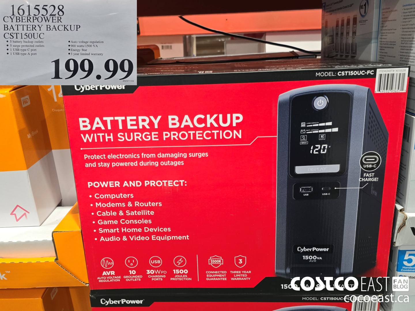 1615528 CYBERPOWER BATTERY BACKUP CST150UC $199.99