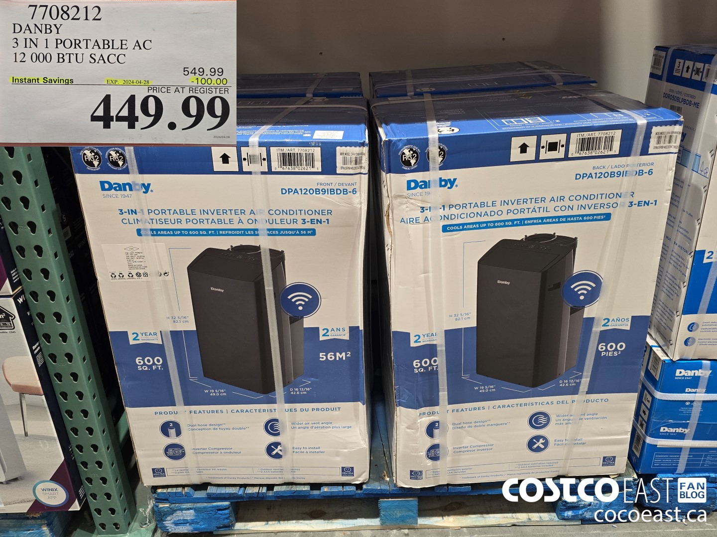 7108212 DANBY 3 IN 1 PORTABLE 12000 BTU SACC ($100.00 INSTANT SAVINGS EXPIRES ON 2024-04-28) $449.99