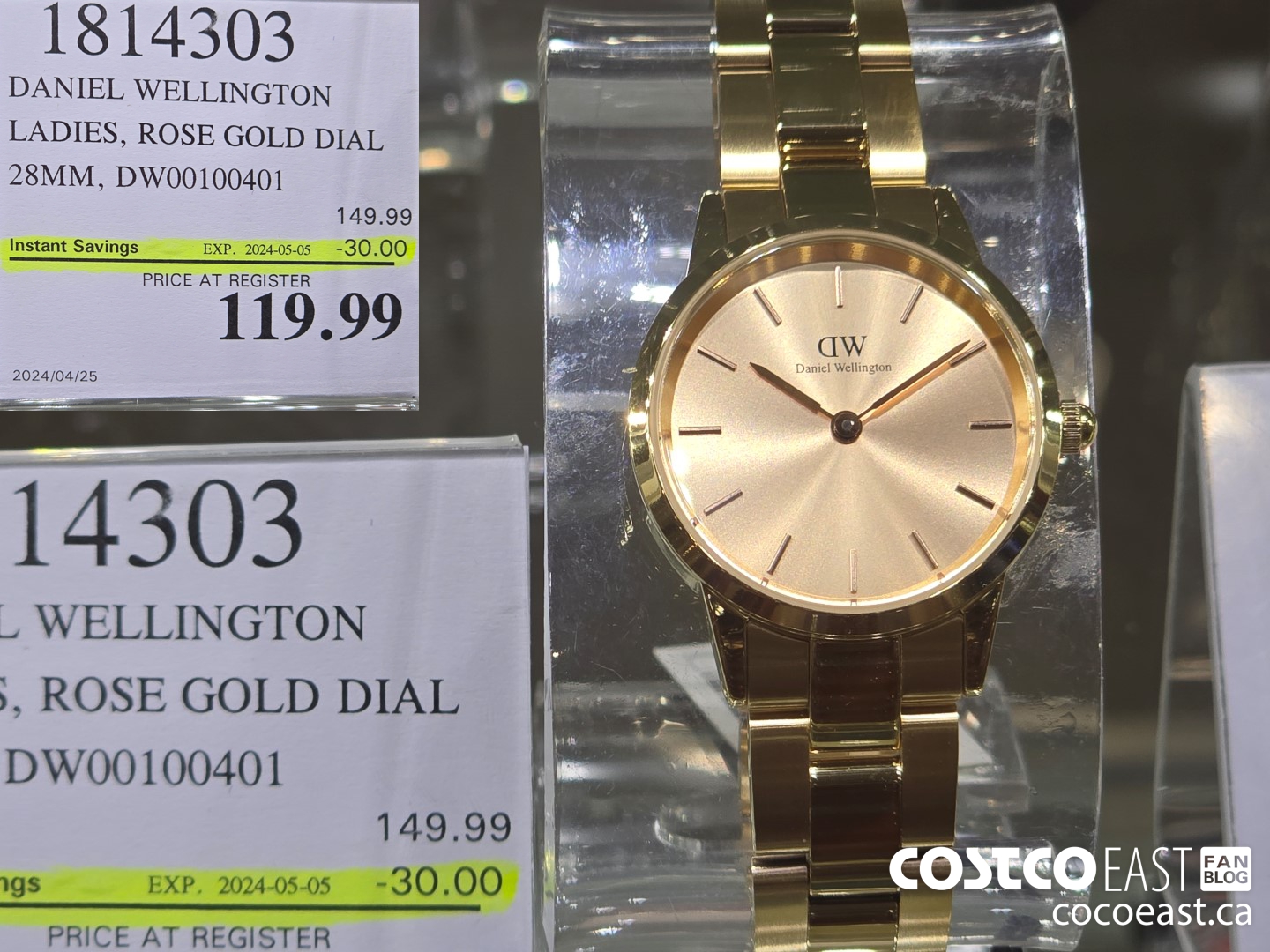 1814303 DANIEL WELLINGTON LADIES, ROSE GOLD DIAL 28MM, DW00100401 ($30.00 INSTANT SAVINGS EXPIRES ON 2024-05-05) $119.99