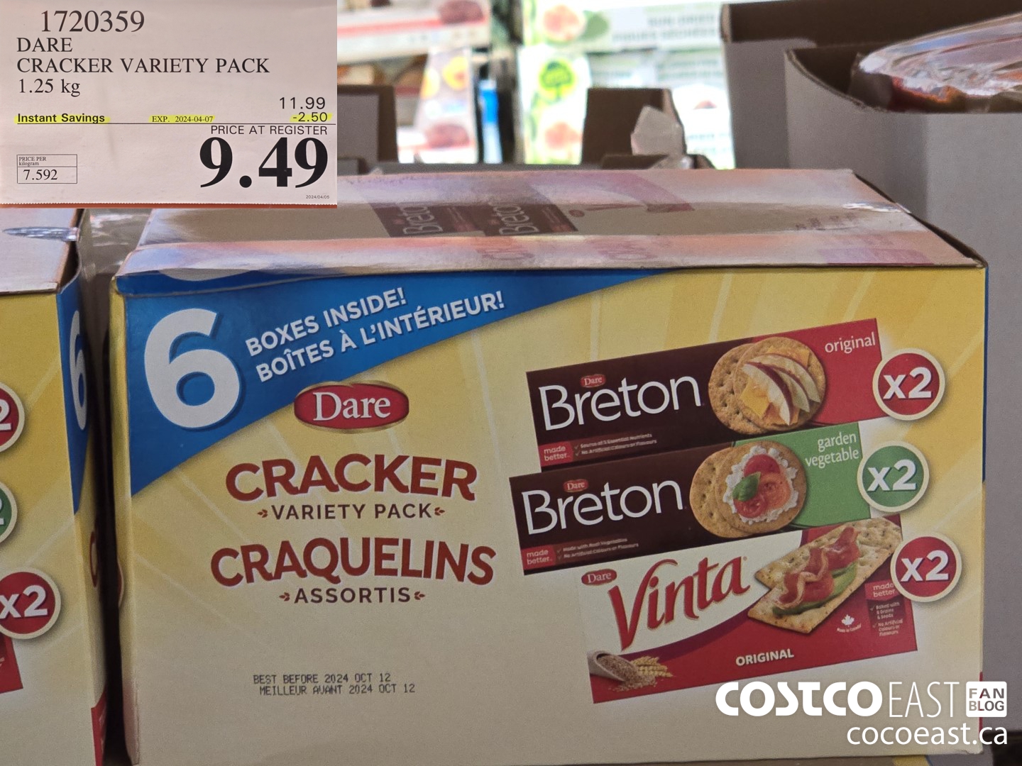 1720359 DARE CRACKER VARIETY PACK 1.25 kg ($2.50 INSTANT SAVINGS EXPIRES ON 2024-04-07) $9.49