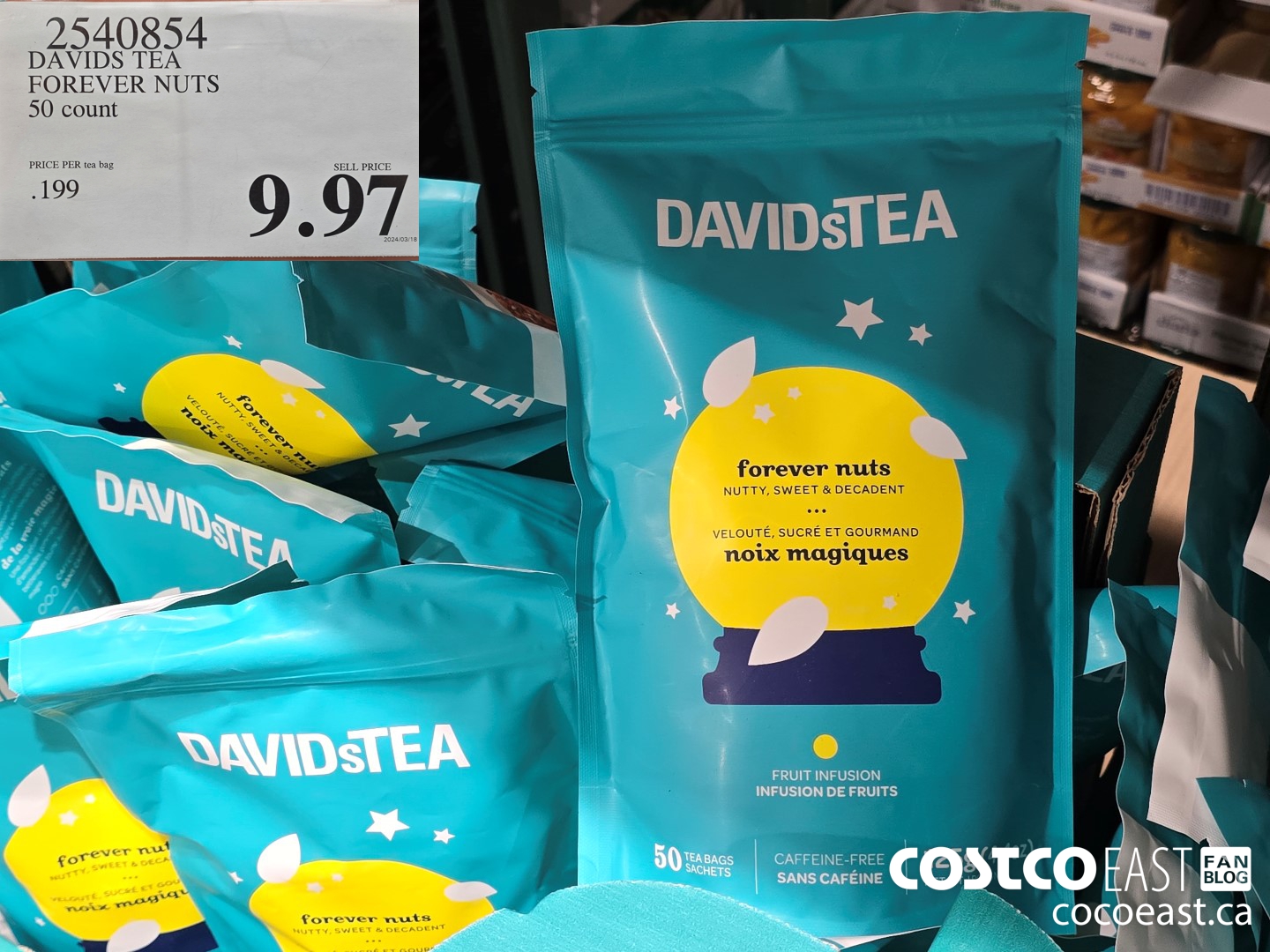 2540854 DAVIDS TEA FOREVER NUTS 50 COUNT $9.97