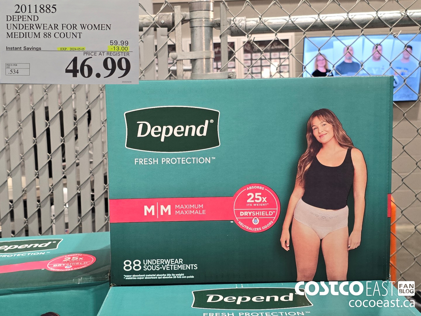 2011885 DEPEND UNDERWEAR FOR WOMEN MEDIUM 88 COUNT ($13.00 INSTANT SAVINGS EXPIRES ON 2024-05-05) $46.99