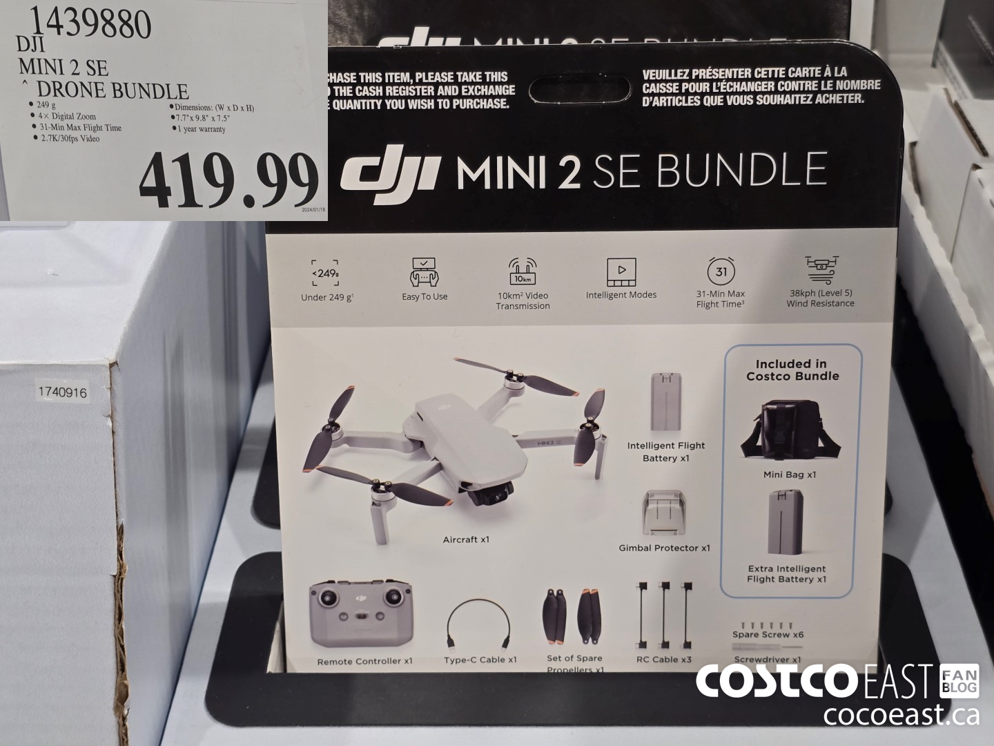 1439880 DJI MINI 2 SE DRONE BUNDLE $419.99