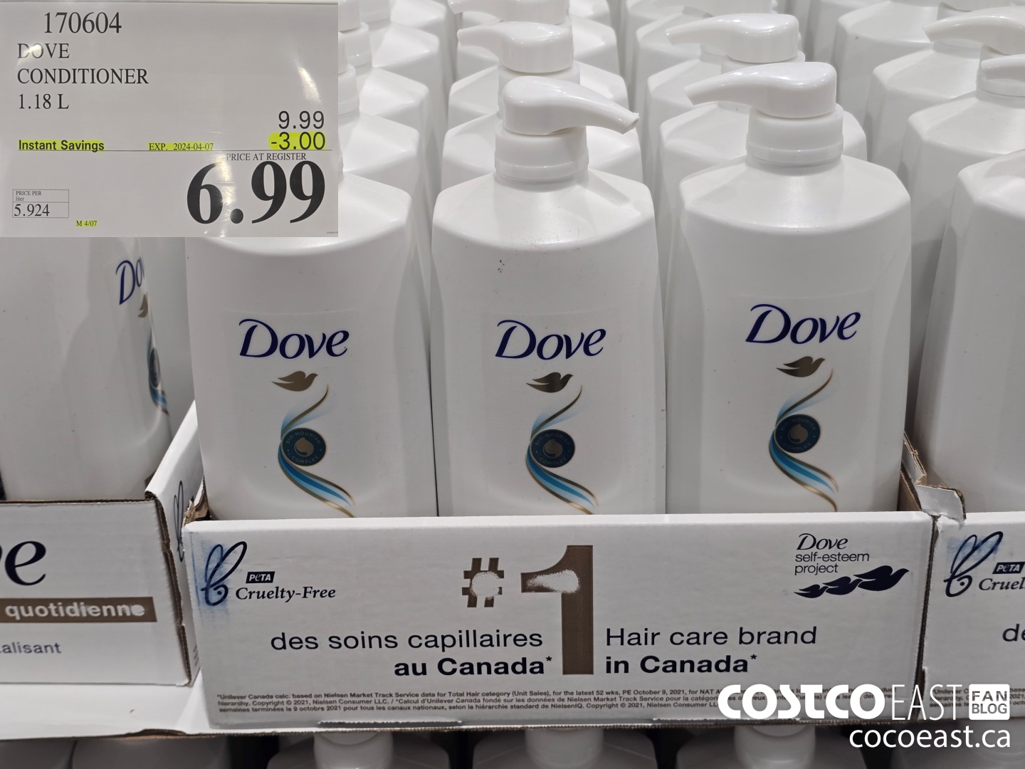 170604 DOVE CONDITIONER 1.18L ($3.00 INSTANT SAVINGS EXPIRES ON 2024-04-07) $6.99