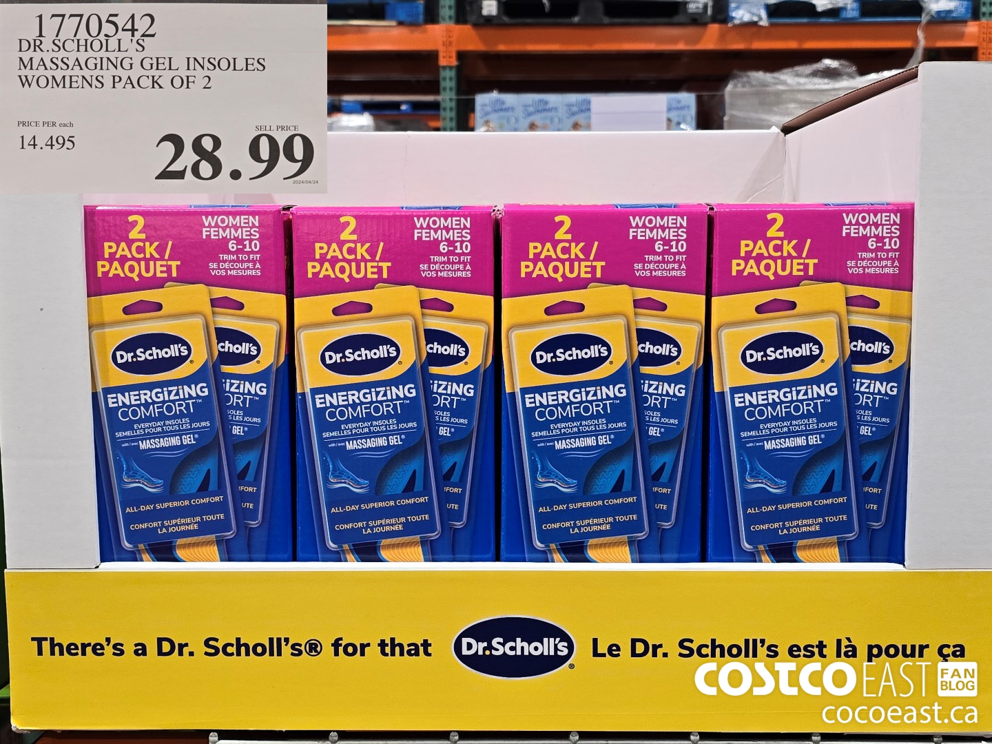 1770542 DR.SCHOLL'S MASSAGING GEL INSOLES WOMENS PACK OF 2 $28.99