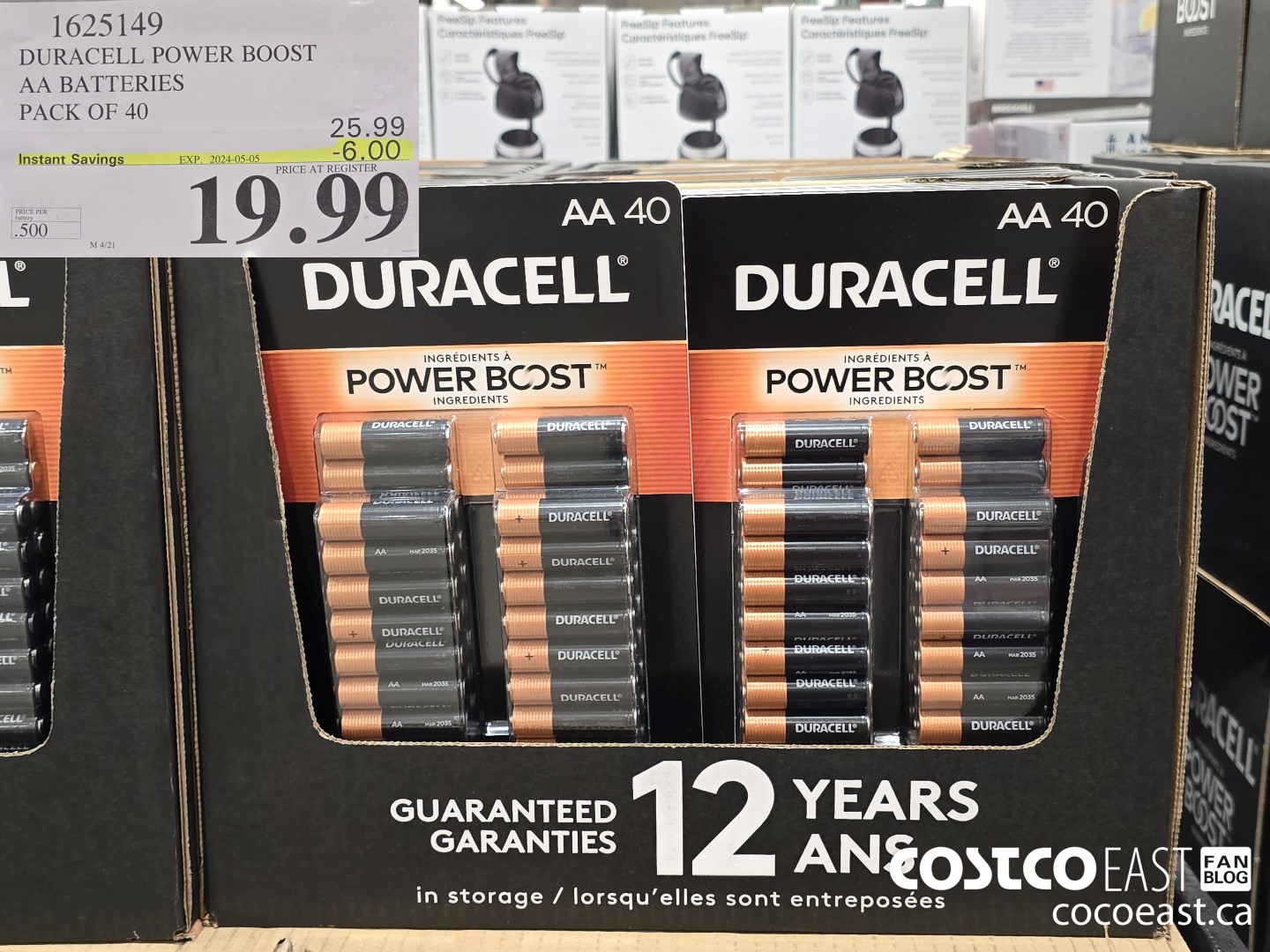 1625149 DURACELL POWER BOOST AA BATTERIES PACK OF 40 ($6.00 INSTANT SAVINGS EXPIRES ON 2024-05-05) $19.99