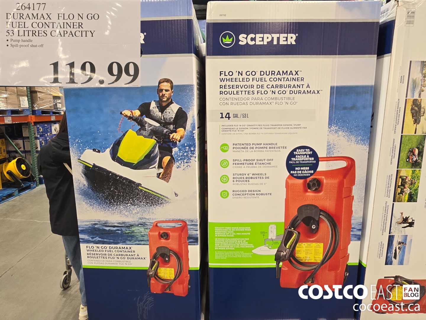 264177 DURAMAX FLO N GO FUEL CONTAINER 53 LITRES CAPACITY $119.99