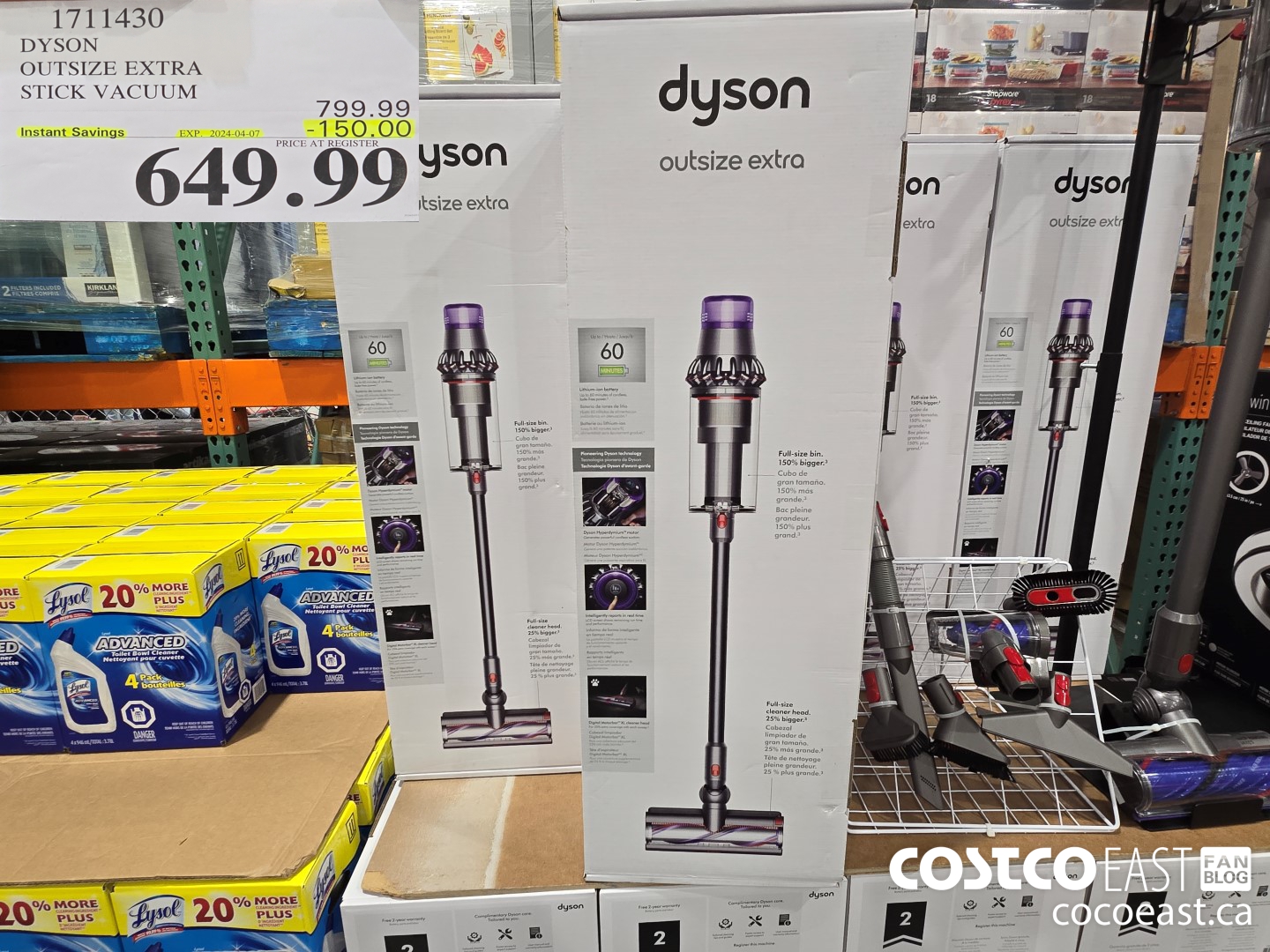 1711430 DYSON OUTSIZE EXTRA STICK VACUUM ($150.00 INSTANT SAVINGS EXPIRES ON 2024-04-07) $649.99
