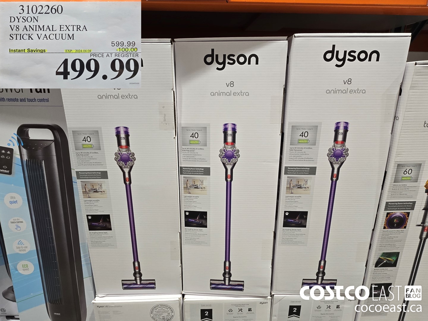 3102260 DYSON ~ V8 ANIMAL EXTRA STICK VACUUM ($100.00 INSTANT SAVINGS EXPIRES ON 2024-04-04) $499.99