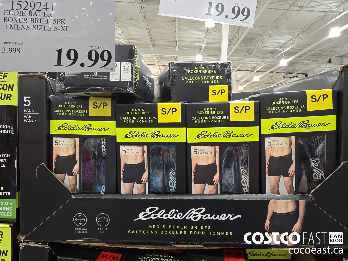 1529241 EDDIE BAUER BOXER BRIEF 5PK +MENS SIZES S-XL $19.99