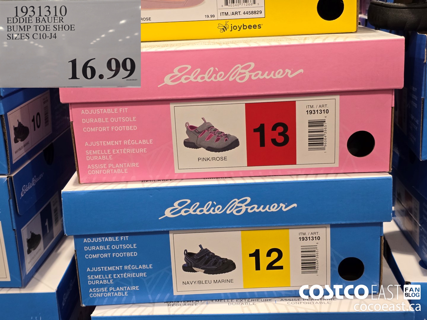 1931310 EDDIE BAUER BUMP TOE SHOE SIZES C10-J4 $16.99