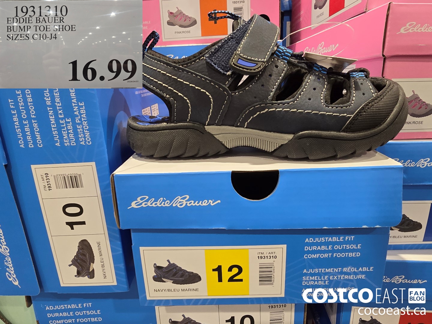 1931310 EDDIE BAUER BUMP TOE SHOE SIZES C10-J4 $16.99